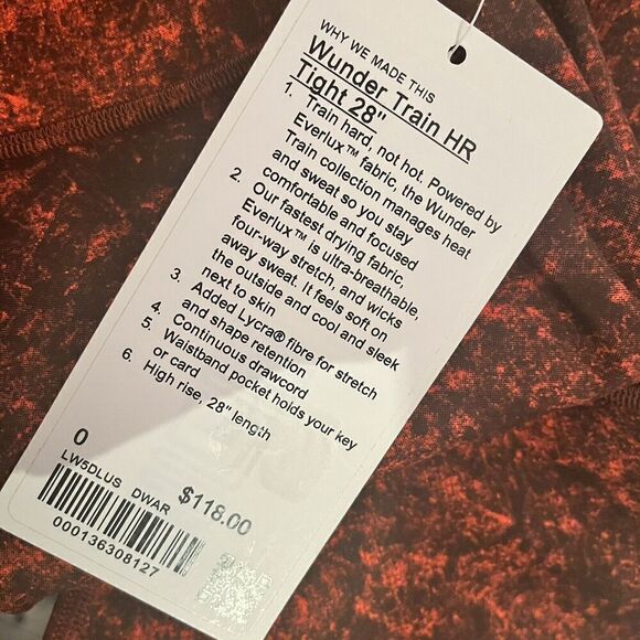 Lululemon Wunder Train High-Rise Tight 28" Red  / size 0 - Picture 6 of 6